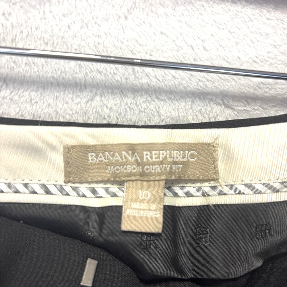 Banana Republic Jackson Curvy Fit Dress Pants Womens Size 10 Black Wool Straight - Picture 3 of 10